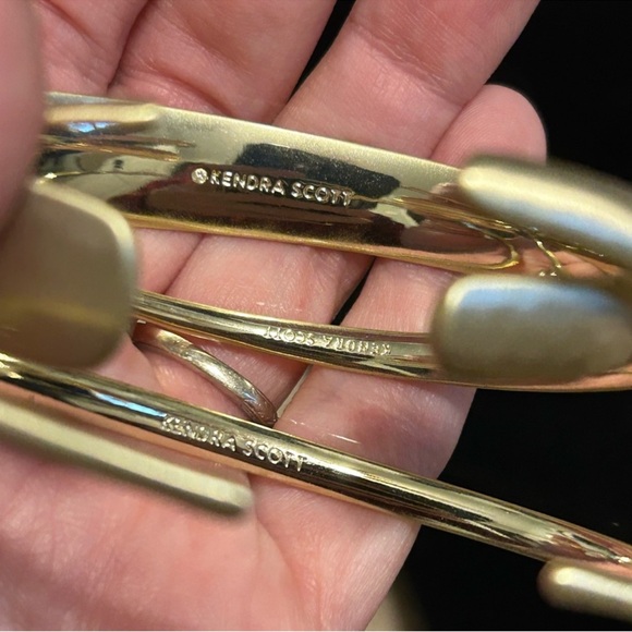 Kendra Scott Tiana Gold Hammered Cuff Bracelets (set of 3) - Picture 5 of 7